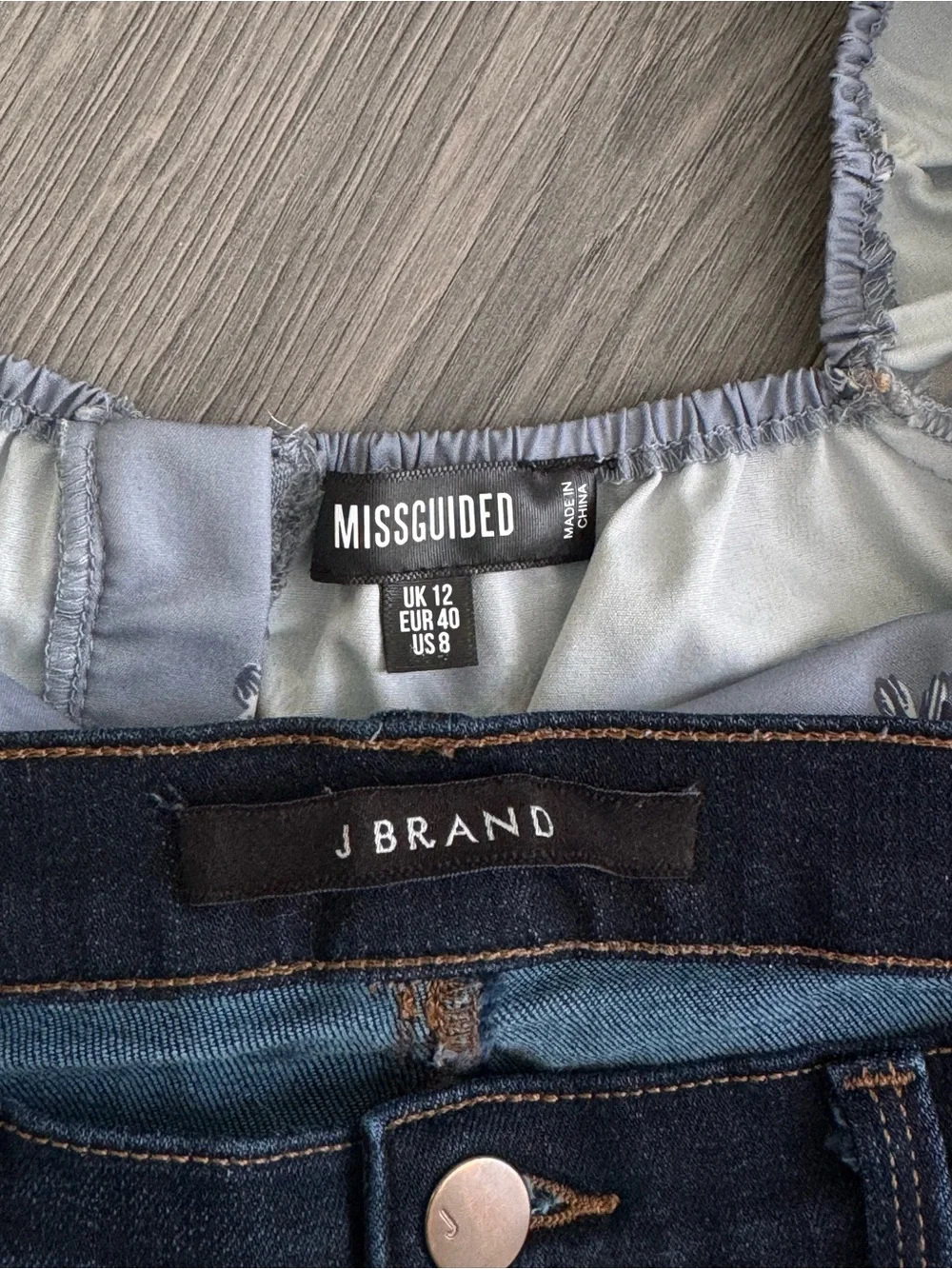 Bundle🛍️ J Brand Jeans Eminence 29 & Missguided Corset Top Light Blue Floral 8